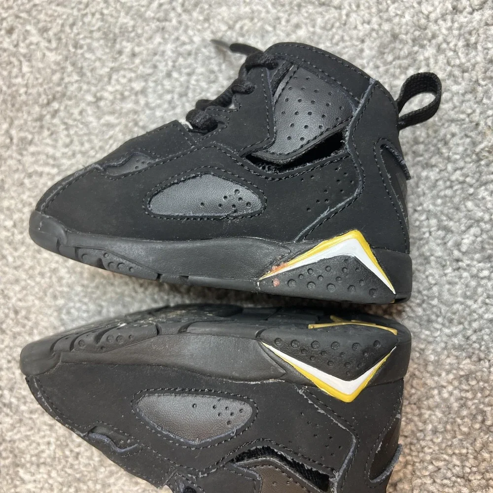 Jordan Air‎ Jordan 7 Retro TD Shoes Toddler Size 6C Black Yellow White Sneakers